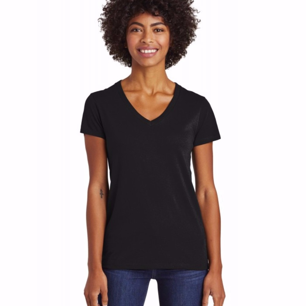 12 piece Alternative Apparel Ladies Vneck AA6046 Black Size S